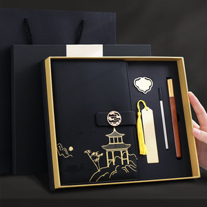 5 pz taccuino di lusso segnalibro legno penna regalo business set regalo per le vacanze set regalo per il padre - Product Image 6