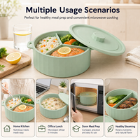 Couvercle de cuisson vapeur en silicone de qualité alimentaire, écologique, à double couche et compartimentée, pour une préparation de repas saine