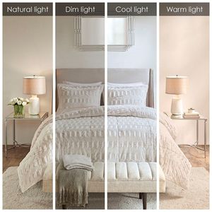 DB <b>Comforter</b> Mini <b>Set</b> Long Fur Woven Floral Striped Pattern Soft Polyester PVC Filling King Queen for Home Wedding Hospital - Product Image 5