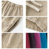 Pantalones Cortos Deportivos para Hombre, Estilo Vintage, Lavados, 100% Algodón, Felpa Francesa, para Ocio y Deportes, Venta al Por Mayor
