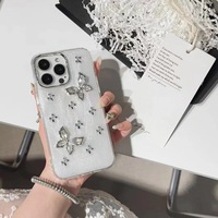 Casing HP iPhone 15/14/13/12/11 Pro Max dengan Pola Bintang 3D Epoxy Estetis Girly