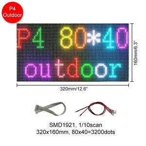 Outside P4 (4mm) Pixel Pitch Full Color 320*160mm Led Matrix Module Panel with 3200 Dots 1/10 Scan 4500 Nits Pantalla Outdoor