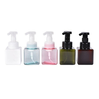 Bouteille vide carrée en PETG de 250 ml, sérigraphiée, avec pompe mousseuse rechargeable pour sérum de soin et nettoyant visage – Vente en gros