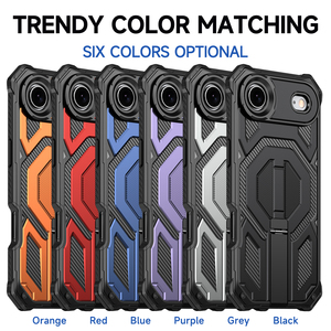 Étui de téléphone pour <span class=keywords><strong>homme</strong></span> Lichicase avec support magnétique en métal pour iPhone 16E 17 17 Pro 17 <span class=keywords><strong>Air</strong></span>, coque arrière résistante aux chocs - Product Image 1