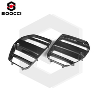 Grille de radiateur M3 M4 en fibre de carbone sèche Style ST pour BMW G80 G81 M3 G82 G83 M4 Maille centrale diffuseur de séparateur avant lèvre de pare-chocs