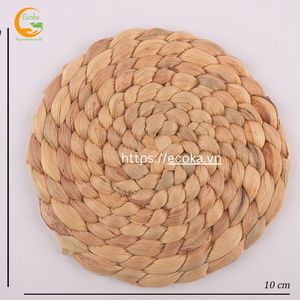 Petit ensemble de napperons ronds en jacinthe d'eau personnalisables sous-verres et napperons avec fonction d'essuyage - Product Image 2