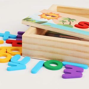 Blocchi di Costruzione in Legno per Imparare le Parole, <span class=keywords><strong>Gioco</strong></span> Educativo Interattivo Genitore-Figlio, Giochi da Tavolo per Bambini e Ragazzi - Product Image 5