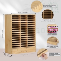 Support de rangement pour marqueurs en bambou de grande taille, organisateur de bureau, présentoir à stylos avec tiroir