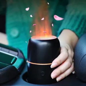 Mô phỏng mới 3D Ngọn lửa tạo độ ẩm siêu âm Máy phun sương tạo độ ẩm không khí 100ml Máy tính để bàn ngọn lửa khuếch tán hương thơm cho xe nhà Quà Tặng