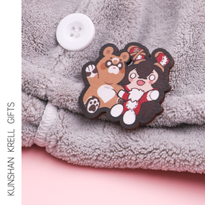Custom Cute Bear Wood <b>Pin</b> Badge for <b>Clothes</b> Custom Lapel Wooden <b>Pin</b> Maker - Product Image 2