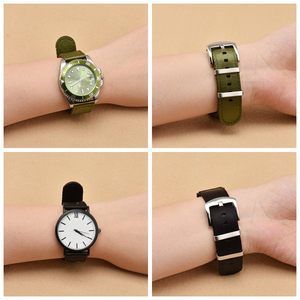Bracelet montre-bracelet de remplacement 18mm 20mm 22mm 24mm ceinture de sécurité en toile de nylon vert <span class=keywords><strong>armée</strong></span> pour Samsung S3 - Product Image 6