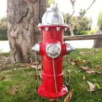 Statue de jardin de petite bouche d'incendie de chien, avec 4 piquets, ornements décoratifs de jardin, ornements d'artisanat en résine