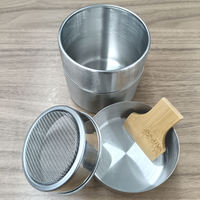 Ensemble de boîtes à thé matcha en acier inoxydable avec filtre en maille métallique