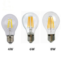 Ampoule LED à filament clair de style Edison vintage, 8 watts, blanc chaud (2700K), A19, pour suspension, dimmable