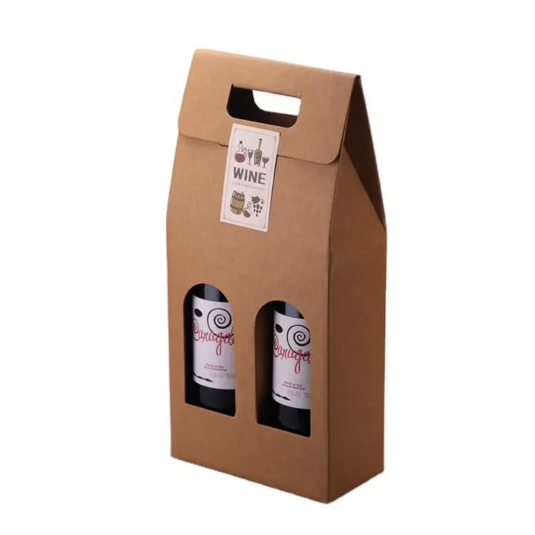 OEM durevole Eco a buon mercato Logo personalizzato pieghevole cartone ondulato bottiglia di Champagne scatola di imballaggio del vino di carta con divisori