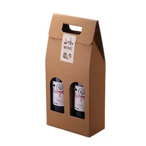 OEM耐用生态便宜定制标志可折叠瓦楞纸板香槟瓶纸酒包装盒带分隔器