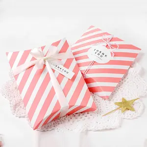קופסאות נייר סיטונאי לשוקולד באיכות גבוהה פסים אישיות קופסאות מתנה ליום הולדת מסיבת חתונה טובות קופסאות קישוט