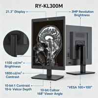 Écran médical LISEN 3MP 4:3 21,3 pouces TFT LCD avec rétroéclairage LED, luminosité 1100 cd/m², interfaces USB//DP/DVI