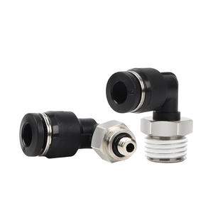 Высокое качество черный 90 градусов <span class=keywords><strong>PL</strong></span> локоть Пневматический фитинг латунные воздушные фитинги - Product Image 1