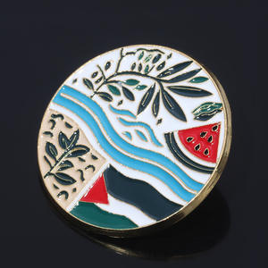 ファッション メタル ブローチ パレスチナ 平和のシンボル エンブレム ブローチ 竹の葉 スイカ 川 ピン 男性 女性向け ギフト 宝物 - Product Image 6