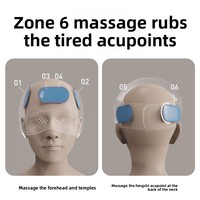 Casque de massage du cuir chevelu électrique avec airbag et compression chaude pour le sommeil et l'usage domestique (intégré tête-yeux)