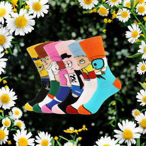 Chaussettes décontractées respirantes à motifs de personnages d'anime <span class=keywords><strong>Simpson</strong></span>, mi-mollet, unisexe, en polyester/coton, collection automne – Meilleures ventes à prix abordable - Product Image 4