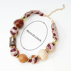 Collana con Perline in Resina Stile Maillard <span class=keywords><strong>per</strong></span> Donne, Ciondolo Colorato Sfumato, Gioiello Regolabile a Strati <span class=keywords><strong>per</strong></span> Uso Quotidiano - Product Image 2