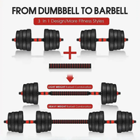 Équipement de fitness pour la maison : Ensemble combiné haltères, kettlebells et pompes, 10kg, 15kg, 20kg, avec haltères réglables à poids libre