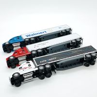 HS TOY Modèle de voiture miniature de haute qualité en alliage métallique et plastique, jouet de transport de conteneurs, emballage en boîte vitrée pour usage promotionnel