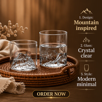 Tasse en verre borosilicate transparente tendance de 180 ml pour whisky, thé, café, saké – Cadeau minimaliste