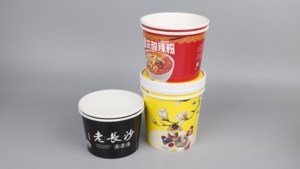 Boîtes et récipients alimentaires en papier avec couvercles ventilés à emporter bols à soupe chauds tasses à crème glacée en papier kraft jetables - Product Image 3