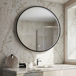 Espejo de baño inteligente LED con marco de aleación de aluminio IP44 clasificado ajustable 3000K-6000K luz pantalla táctil antiniebla frontal - Product Image 6