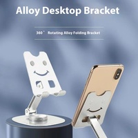 Nouveau support de téléphone portable en alliage d'aluminium à 360 degrés, pliable, réglable en hauteur, support de tablette paresseux pour bureau, fixation tableau de bord