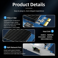 Tarjeta Ethernet Gigabit PCIe 10G con Chip RTL8127, Admite Arranque sin Disco/Activación de Red, Dedicada para Servidores