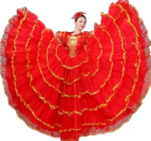 Mejor baile adulto de la danza falda grande rendimiento danza traje vestido acompañamiento apertura mujer Falda larga etapa de prendas de vestir