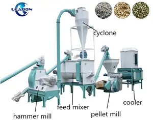 Hot Sale Pellet Processing Line Poultry Fodder Pellet Mill Machines Fish Cattle Pig Bird Dog Feed Pelletizer Plant