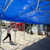 Tente coulissante télescopique avec structure en acier, auvent en PVC imperméable, pare-soleil, résistant au vent, pour restaurant en plein air, restauration, exposition