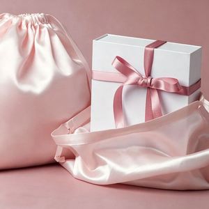 Custom Satin Drawstring Pouch Silk Fabric Velvet Feel Gift Jewelry Storage Dust <b>Cover</b> for Box Packaging Bag - Product Image 3