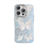 Coque de téléphone pour femme avec imprimé papillon glacier pour iPhone 18 17 16 15 14 13 12 11 Pro Max XS XR, Housse de protection pour filles et femmes