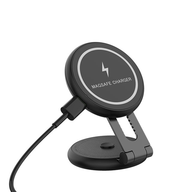 360 Degree Adjustable Strong Magnetic Mount 15 W Car Phone Holder Wireless Charger Foldable Bracket