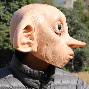 Masque en latex drôle de <span class=keywords><strong>Dobby</strong></span> l'<span class=keywords><strong>elfe</strong></span> aux grandes oreilles et au long nez, pour cosplay de personnage de film, accessoire de costume de fête d'Halloween - Product Image 3