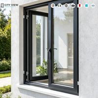 Ventana Abatible de Aluminio Serie 110, Doble Vidrio Templado, Aislamiento Térmico, Resistente al Viento, Apertura Exterior