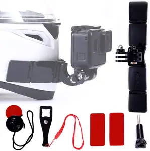 MaGreen GoPro摄像机前下巴安装带/摩托车头盔下巴安装支架/手机可折叠支架