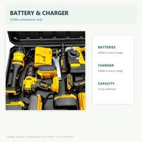 Ensemble d'outils électriques sans fil 4-en-1 à batterie, perceuse, clé à chocs, meuleuse d'angle, modèle TR123, étui rigide
