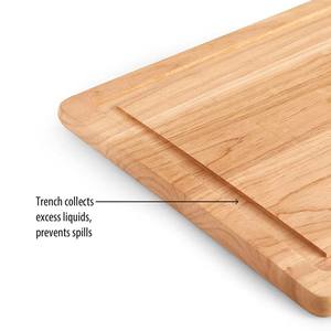 Ensemble de planches à découper en bois de caoutchouc durable, trois tailles, planches à découper en bois avec rainure profonde pour le jus, design réversible pour une utilisation en cuisine - Product Image 3