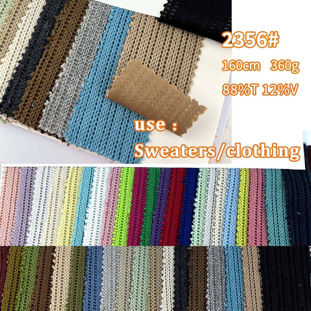 Stock Knitted Fabric Roll Textiles 360g 88% Polyester 12% Viscose Thick  Needle Cardigan/sweater Fabric