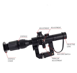 SVD 4x26 Chiến Thuật Phạm Vi Màu Đỏ Chiếu Sáng Quang Học Sight Glass Dài Phạm Vi Săn Bắn Kẻ Ô Cho SVD/<span class=keywords><strong>Sks</strong></span> HD Độ Phóng đại 4x26 - Product Image 4