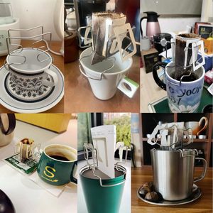 Stainless Steel Hanging Ear Drip <b>Coffee</b> Bag Stand Portable <b>Coffee</b> <b>Filter</b> Paper Bag Hanging Ear Drip Holder - Product Image 5