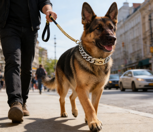 Wunderbares Luxus-Hundehalsband aus Edelstahl für den Außenbereich mit Öko-Nieten-Design - Product Image 3