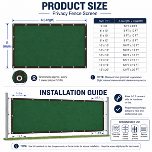 Schermo Privacy in HDPE Verde Scuro 1 m X 10 m, Resistente ai Raggi UV, <span class=keywords><strong>Rete</strong></span> per Esterni per Cortile, Giardino, Patio e Balcone - Product Image 4